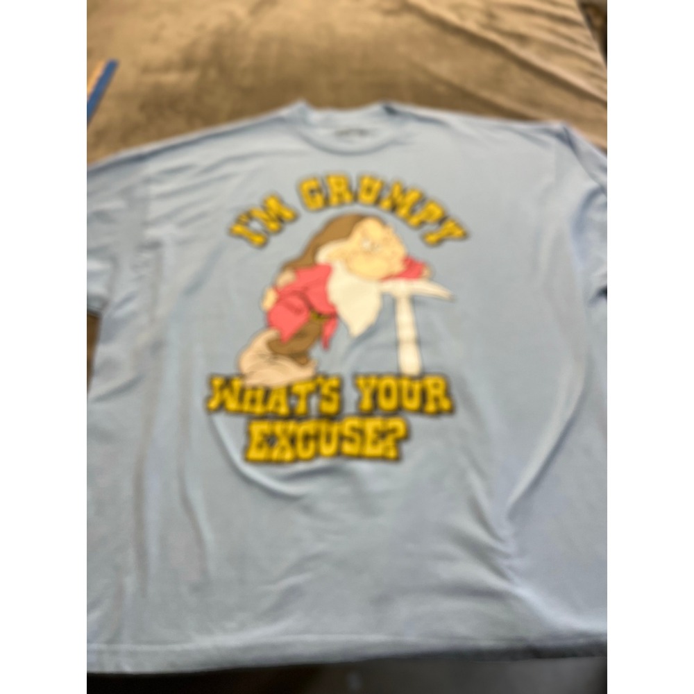 Disney Grumpy Snow White Mens 4XL Light Blue Graphic T-Shirt Im Grumpy Excuse